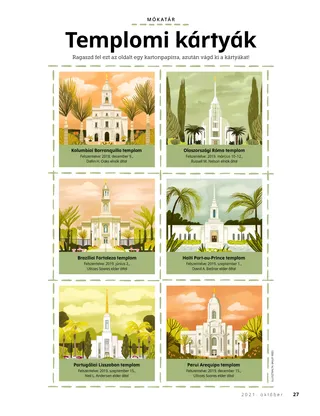 cut-out cards of temples