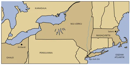 hartë e pjesës lindore të Shteteve të Bashkuara