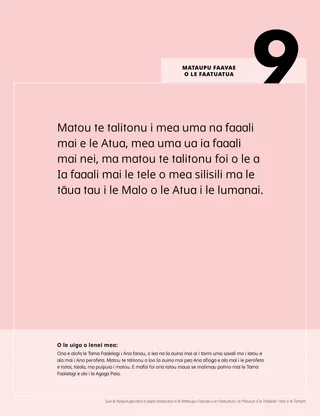 Pepa Lautele o i ai se savali PDF o le Mataupu Faavae lona iva o le Faatuatua ma se faamalamalamaga o lona uiga