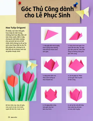 Trang PDF với hoạt động hoa tulip origami