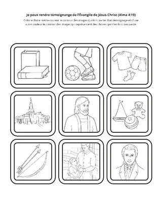 page des activités : je rendrai témoignage de l’Évangile de Jésus-Christ