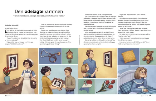 PDF-historie av et bilde av Jesus Kristus, som blir overlevert gjennom generasjoner med en ødelagt ramme