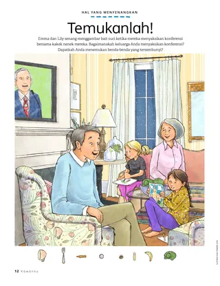 children watching conference with grandparents