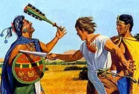 Ammon protects Lamoni