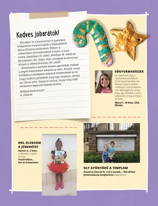 letter and quotes from children