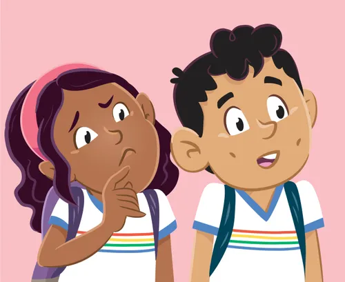 Image of Margo and Paolo looking confused