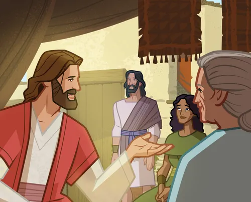 Philip listening to Jesus as He teaches people.