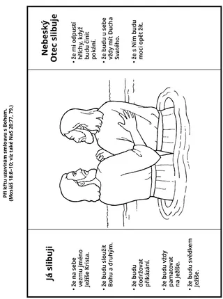 stránka s činnostmi: při křtu uzavíráme určitou smlouvu