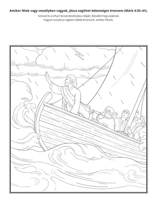 tevékenységi oldal: Amikor félek vagy veszélyben vagyok, Jézus segíthet békességet éreznem