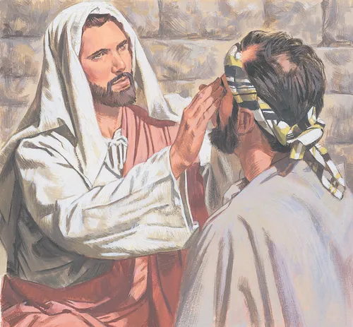 Jesus healing blind man