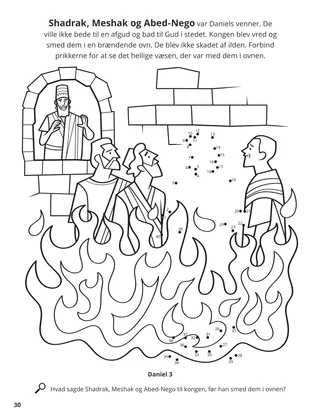 Shadrach, Meshach, and Abed-nego coloring page