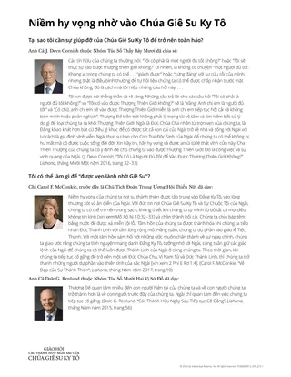 Niềm hy vọng nhờ vào Chúa Giê Su Ky Tô