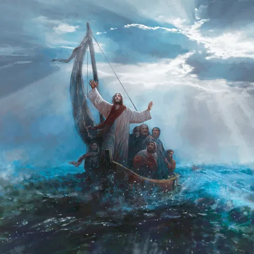 Jesus Christ commanding the sea to be still