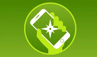 Hand holding a smartphone