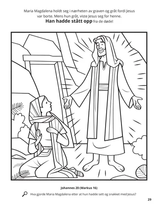 The Risen Christ Appeared to Mary Magdalene coloring page