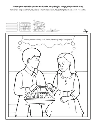 paj aktivite: Mwen pran sentsèn pou m sonje Jezikri