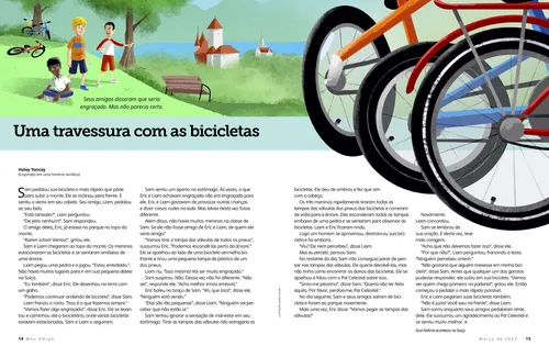 PDF de uma história de meninos com bicicletas em um parque