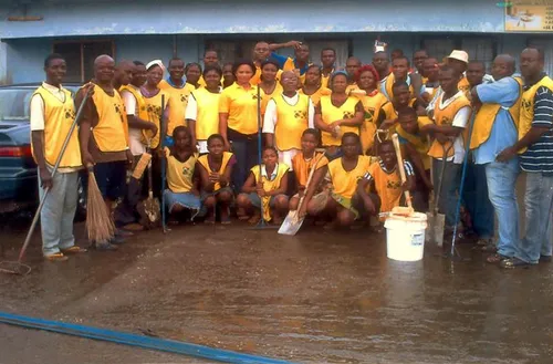 Saints participating in Helping Hands