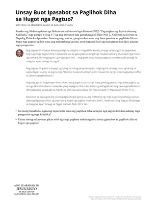 Act in faith handout