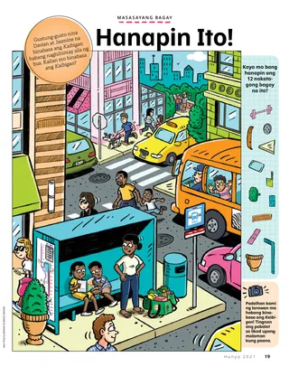 a boy and a girl waiting at a bus stop in a city