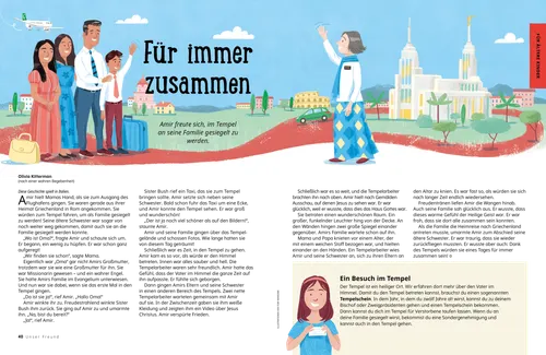 PDF: Eine Familie mit Gepäck und eine Missionarin vor einem Tempel