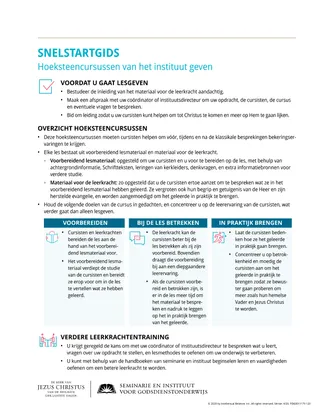 handout, SNELSTARTGIDS