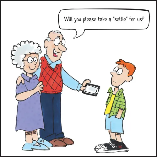 old couple and young man