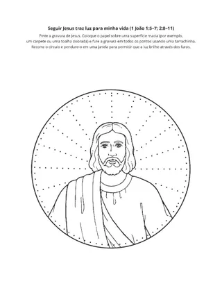página de atividade: seguir a Jesus traz luz para minha vida