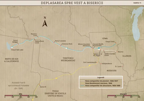 Harta călătoriei spre vest.