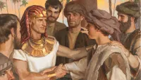 Illustration depicting Joseph of Egypt making himself known to his brothers.
