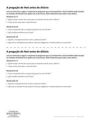 Material complementar: A pregação de Noé antes do Dilúvio