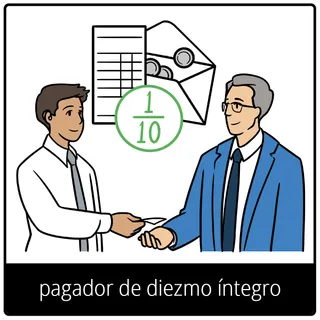 símbolo del Evangelio de pagador de diezmo íntegro