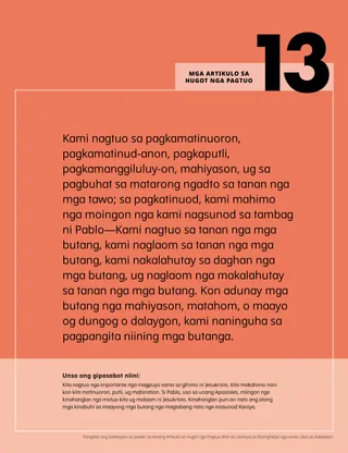 Mga Artikulo sa Pagtuo nga poster