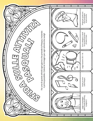 PDF dell’attività con immagini da colorare a tema pasquale