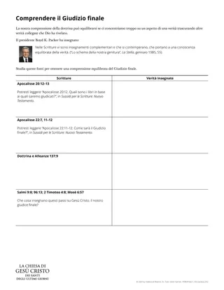 Scheda: Comprendere il Giudizio finale