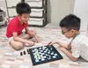 Two boys playing chess