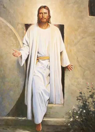 Christ exiting the tomb