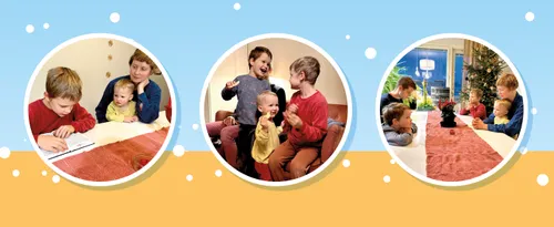 A family playing games and spending time together