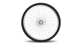 Bicycle tire wheel isolated on white background.