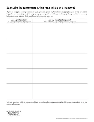 handout na Saan Ako Dadalhin ng Aking mga Iniisip at Ginagawa?