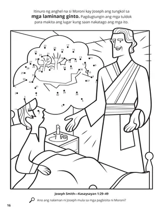 Angel Moroni Appeared to Joseph coloring page