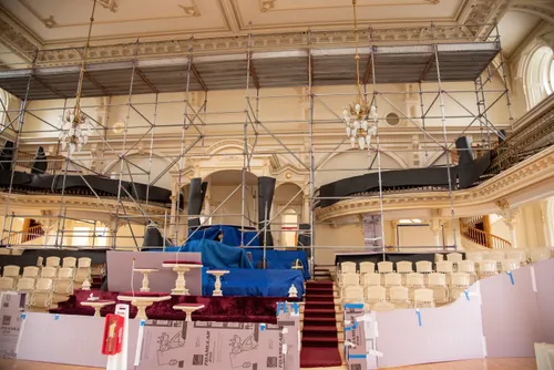 Fourth floor in the Assembly Hall renovation preparations are being put into place. 