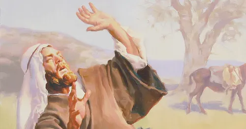 Saul on the road to Damascus having a vision