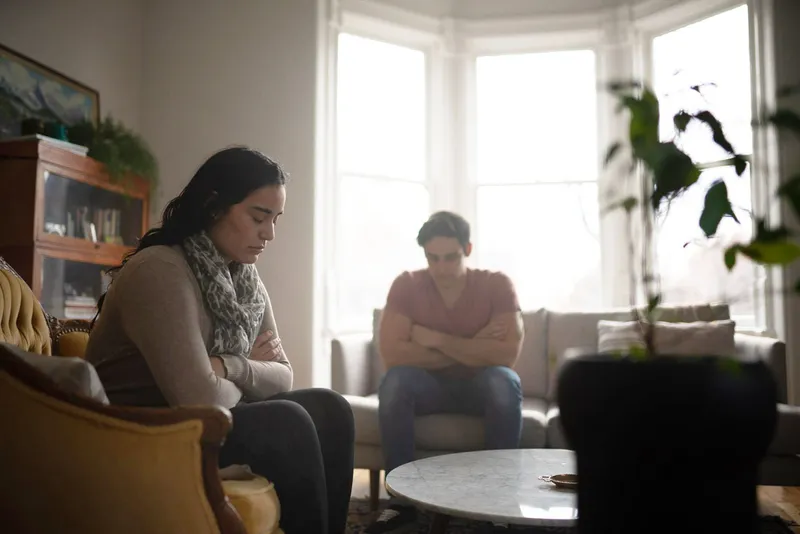 A young couple praying