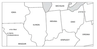 map, Ohio to Missouri