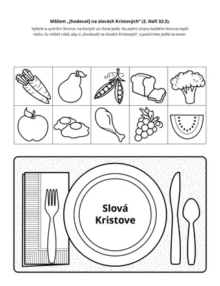 stránka s aktivitami: Môžem „hodovať na slovách Kristových“