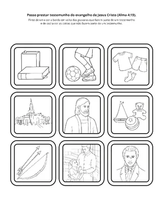 página de atividades: Posso prestar testemunho do evangelho de Jesus Cristo