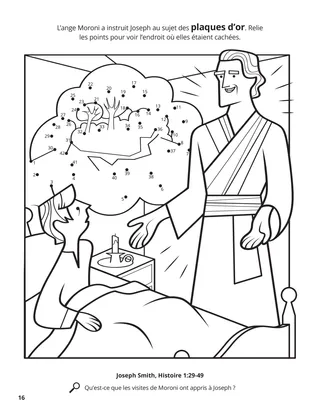 Angel Moroni Appeared to Joseph coloring page