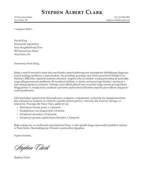 List motywacyjny Clarka