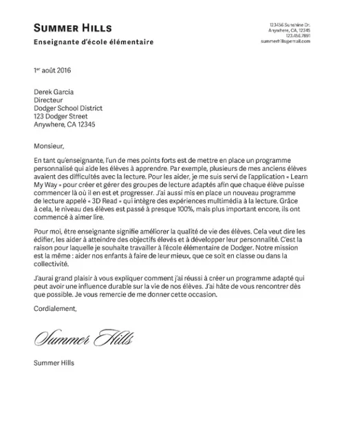 Lettre de motivation Hills